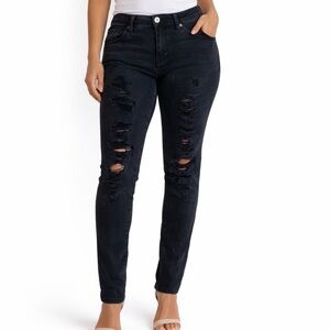 SONG Denim jeans skinny distressed black The Perfect midrise SZ 3 SM stretch